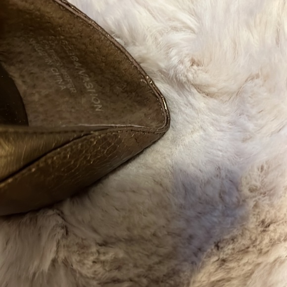 Michael Bronze Leather Snakeprint Pointy Toe Slip On Pumps Sz 8 - Picture 9 of 12